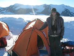 Lorenzo and his tent transmitted by Lorenzo via satellite phone